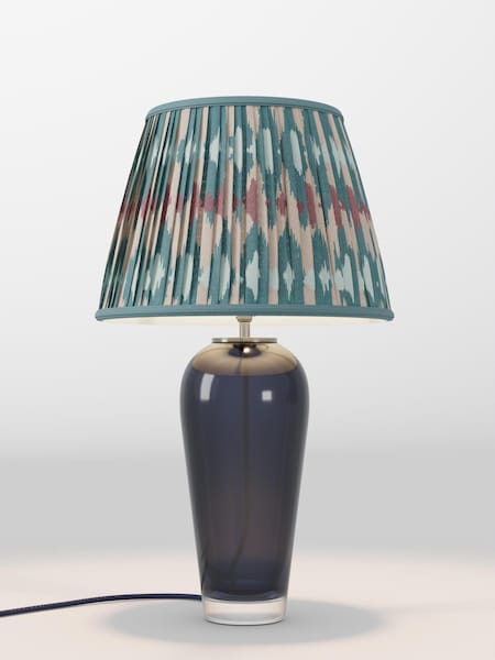 Teal Blue Ikat Pleated Lamp Shade (AR4085_AR8417) | £75