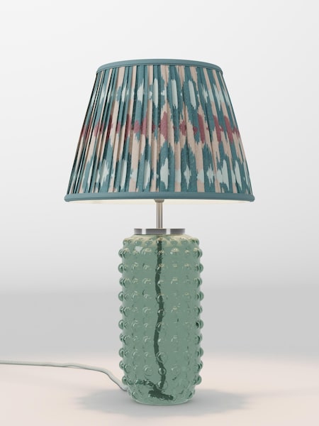Teal Blue Ikat Pleated Lamp Shade (AR4087_AR8417) | £52