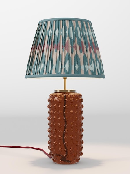 Teal Blue Ikat Pleated Lamp Shade (AR4088_AR8417) | £52