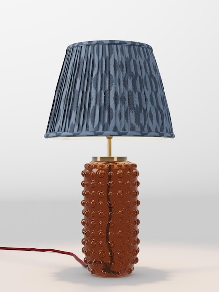 Navy Blue Geo Pleated Lamp Shade (AR4088_F48623) | £52