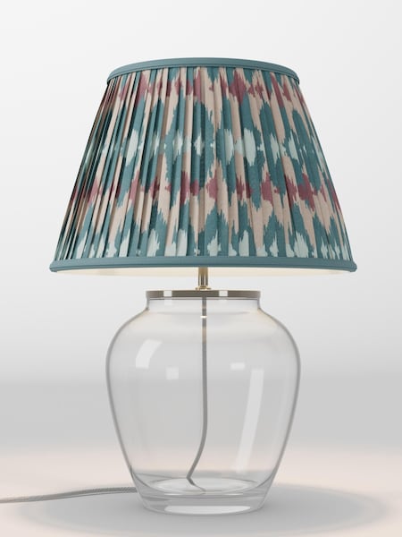 Teal Blue Ikat Pleated Lamp Shade (AR4089_AR8417) | £85