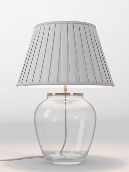 Silver Grey Box Pleated Lamp Shade (AR4089_F48625) | £85