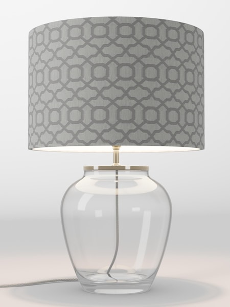 Silver Geo Velvet Lamp Shade (AR4089_F68898) | £85