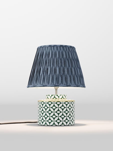 Navy Blue Geo Pleated Lamp Shade (AR4136_F48623) | £50