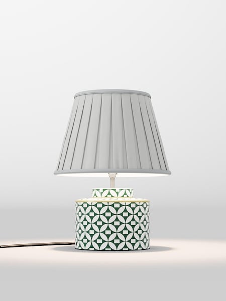 Silver Grey Box Pleated Lamp Shade (AR4136_F48625) | £50
