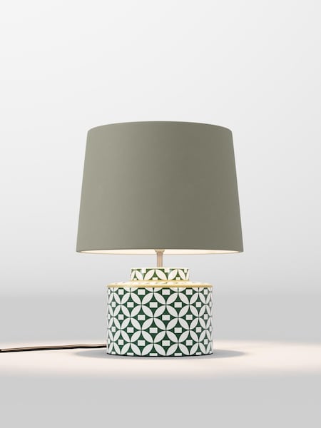 Moss Green Velvet Lamp Shade (AR4136_F68895) | £50