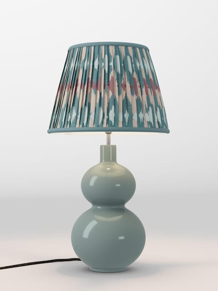 Teal Blue Ikat Pleated Lamp Shade (AR4139_AR8417) | £70