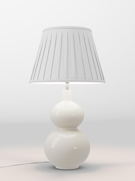 Ivory White Box Pleated Lamp Shade (AR8591_F48624) | £70