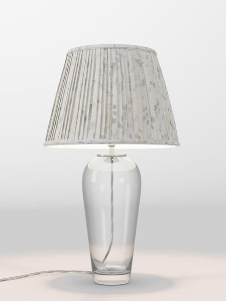 White & Blue Floral Pleated Lamp Shade (F01972_AR8416) | £75