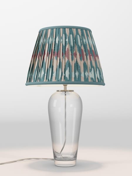 Teal Blue Ikat Pleated Lamp Shade (F01972_AR8417) | £75