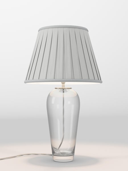 Silver Grey Box Pleated Lamp Shade (F01972_F48625) | £75