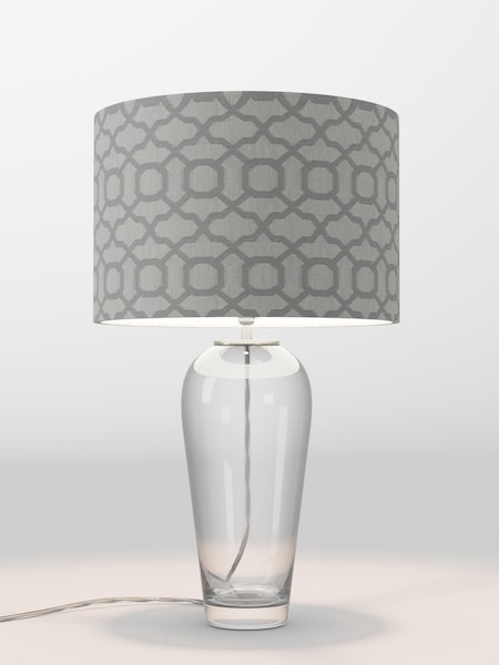 Silver Geo Velvet Lamp Shade (F01972_F68898) | £75