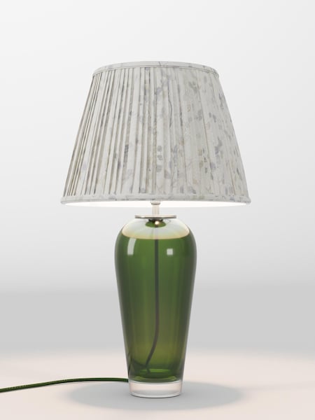 White & Blue Floral Pleated Lamp Shade (F01978_AR8416) | £75