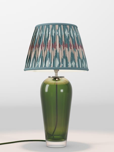 Teal Blue Ikat Pleated Lamp Shade (F01978_AR8417) | £75