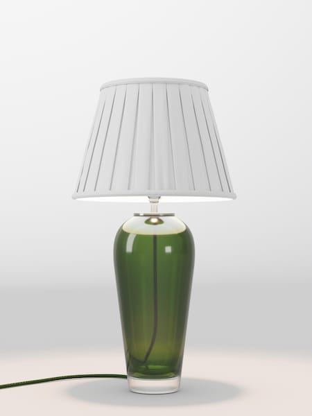 Ivory White Box Pleated Lamp Shade (F01978_F48624) | £75