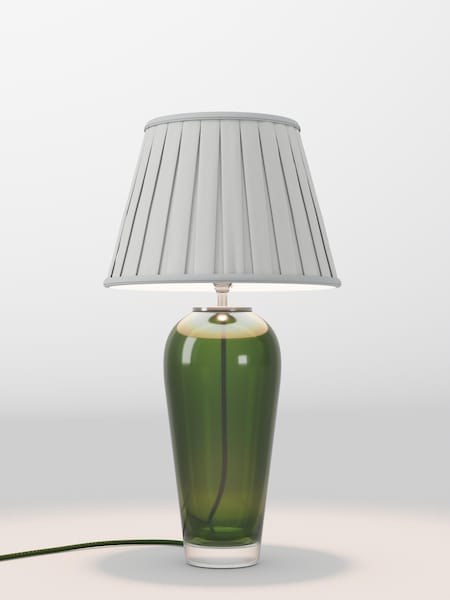Silver Grey Box Pleated Lamp Shade (F01978_F48625) | £75