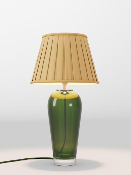 Ochre Yellow Box Pleated Lamp Shade (F01978_F48626) | £75