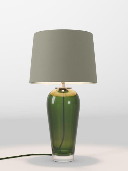 Moss Green Velvet Lamp Shade (F01978_F68895) | £75
