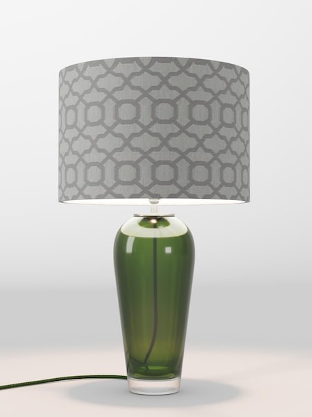 Silver Geo Velvet Lamp Shade (F01978_F68898) | £75