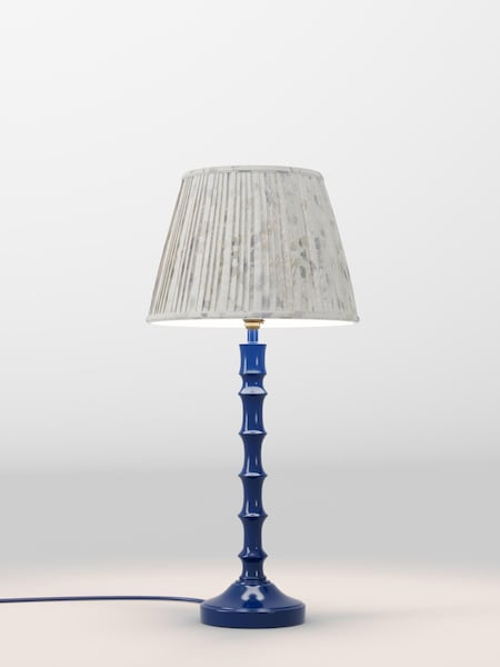 White & Blue Floral Pleated Lamp Shade (F01979_AR8416) | £30