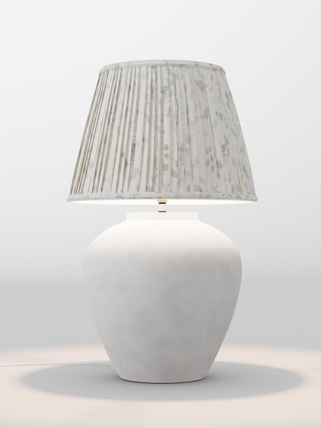White & Blue Floral Pleated Lamp Shade (F01982_AR8416) | £85