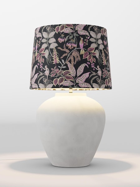 Black Floral Velvet Lamp Shade (F01982_F20721) | £85