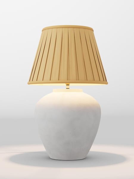 Ochre Yellow Box Pleated Lamp Shade (F01982_F48626) | £85