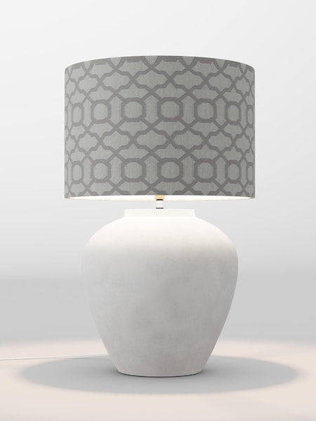 Silver Geo Velvet Lamp Shade (F01982_F68898) | £85