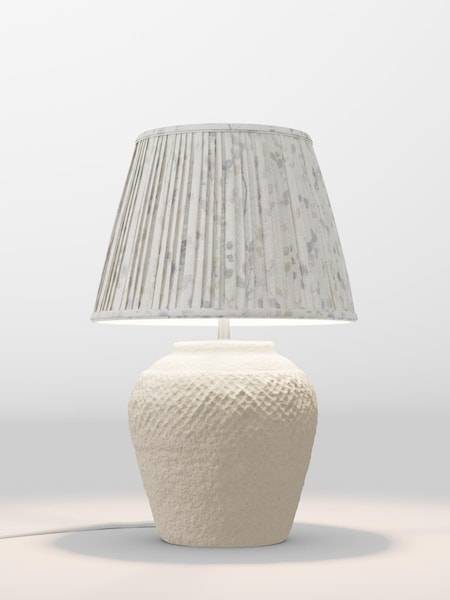 White & Blue Floral Pleated Lamp Shade (F20707_AR8416) | £65