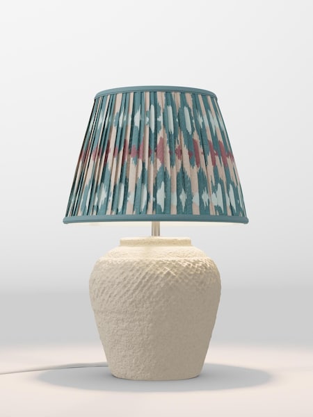 Teal Blue Ikat Pleated Lamp Shade (F20707_AR8417) | £65