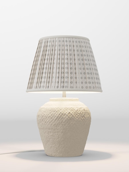 Neutral Woodblock Pleated Lamp Shade (F20707_AR8419) | £65