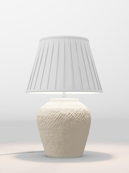 Ivory White Box Pleated Lamp Shade (F20707_F48624) | £65