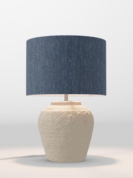 Navy Blue Tweedy Lamp Shade (F20707_F68883) | £65