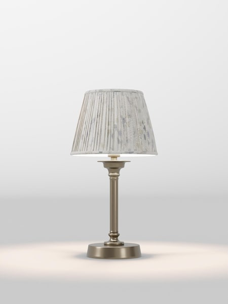 White & Blue Floral Pleated Lamp Shade (F80306_AR8416) | £32 - £38