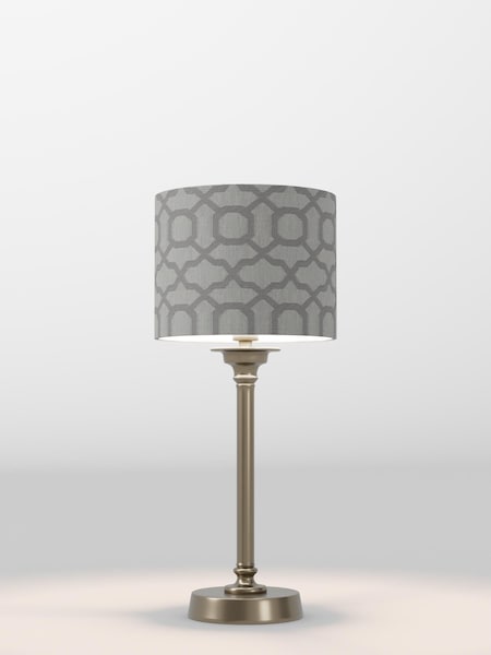 Silver Geo Velvet Lamp Shade (F80306_F68898) | £32 - £38