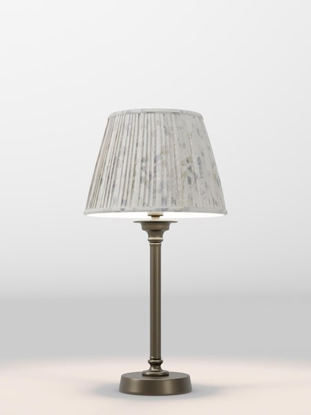 White & Blue Floral Pleated Lamp Shade (F80311_AR8416) | £32 - £38