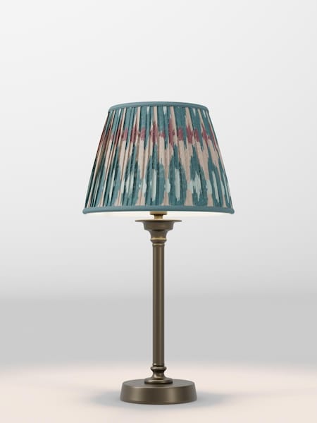 Teal Blue Ikat Pleated Lamp Shade (F80311_AR8417) | £32 - £38