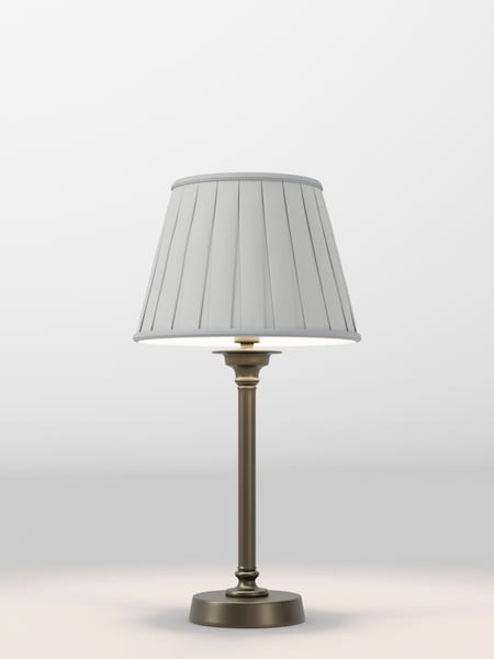 Silver Grey Box Pleated Lamp Shade (F80311_F48625) | £32 - £38