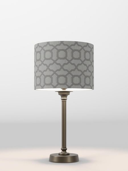 Silver Geo Velvet Lamp Shade (F80311_F68898) | £32 - £38