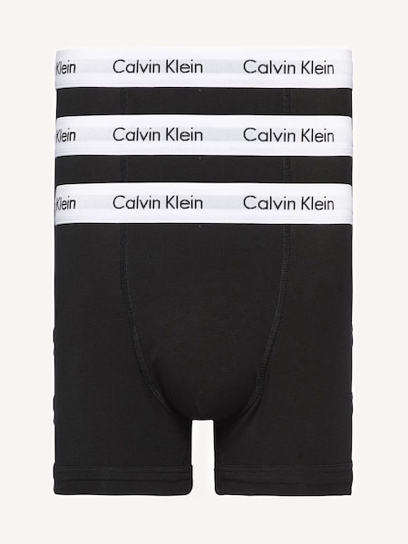 Black/White Classic Stretch Trunks 3 Pack Boxers (198626) | £42