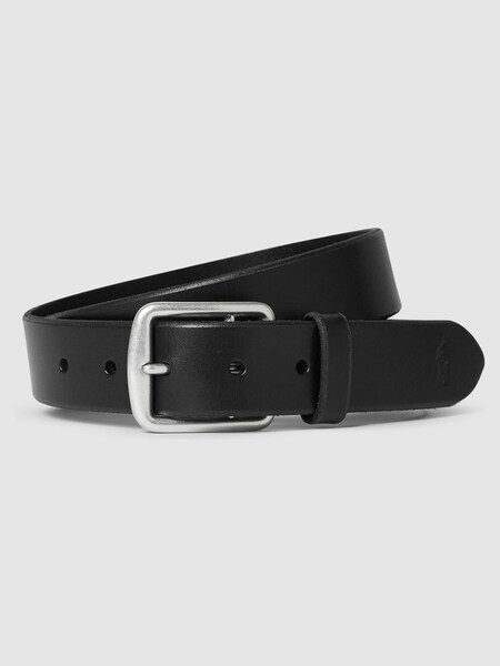 Black Saddle Leather Logo Belt (332410) | £60