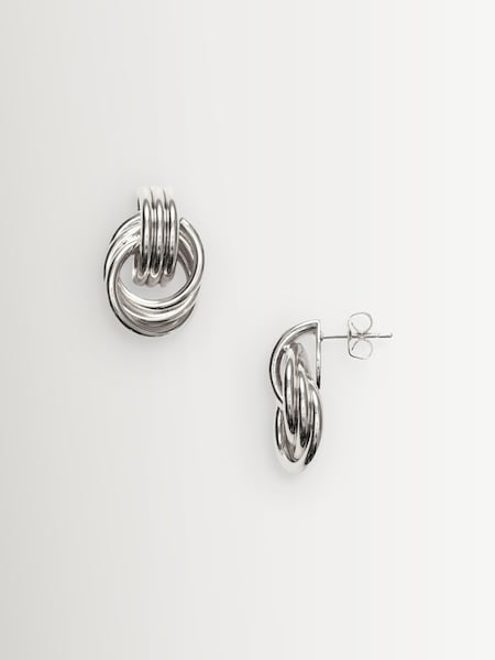 Silver Tone - Triplet Earrings