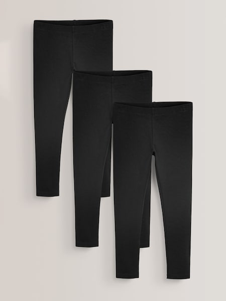 Black Regular Fit Leggings 3 Pack (3-16yrs) (709187) | £11 - £20