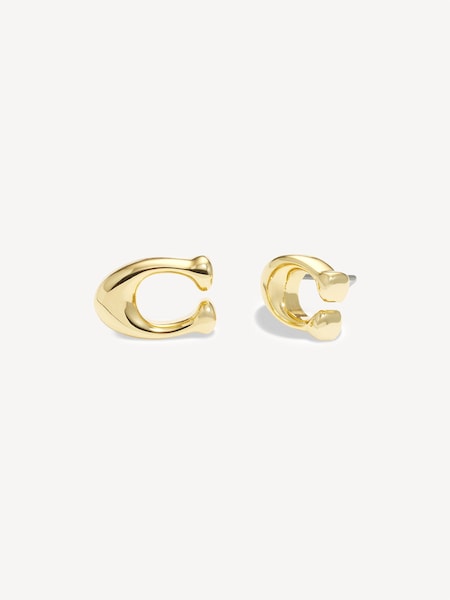 Gold Tone Signature C Stud Earrings (763714) | £40