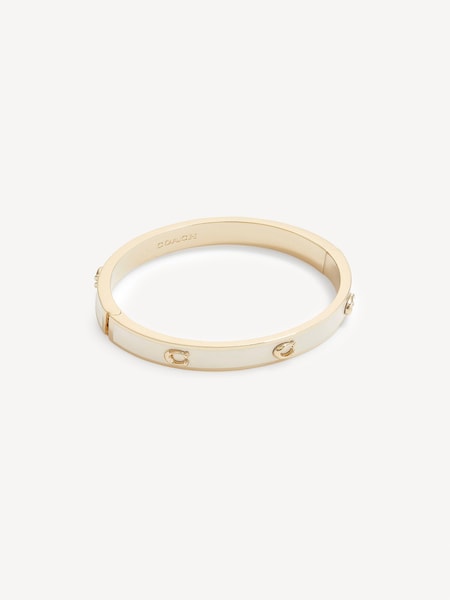 White Signature Enamel Bangle Bracelet (771247) | £95