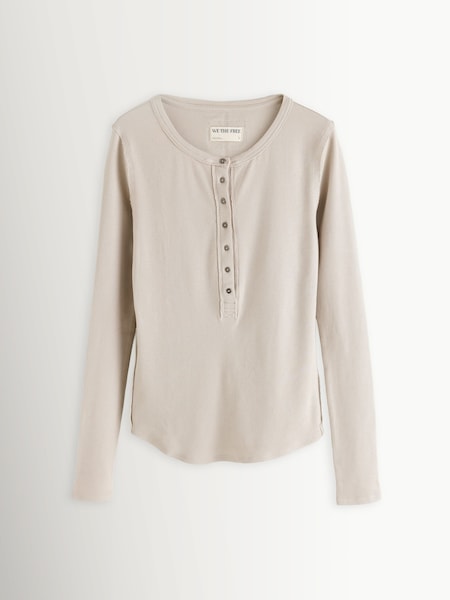 Grey - Jamie Long Sleeve Henley T-shirt