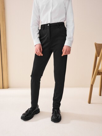 Black Senior High Waist Stretch School Trousers (9-18yrs)