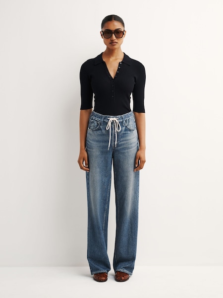 Lakewood - Miramar Terry Drawstring 31.5" Wide Leg Jeans