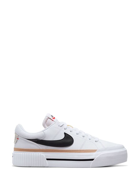 White/Black Court Legacy Lift Platform Trainers (A84814) | £80