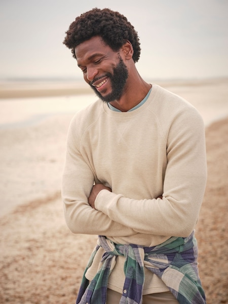 FatFace Natural Long-Sleeve Waffle Crew (AB4035) | £22